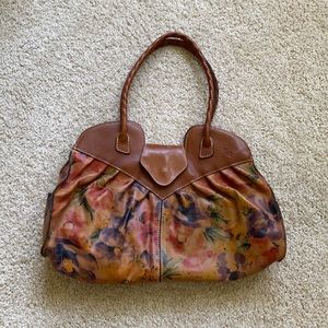 Patricia Nash Italian leather brown shoulder bag
